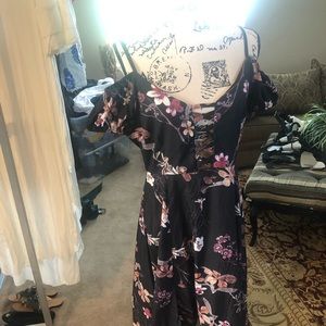 Beautiful Black Floral Dress!! Brand New!!